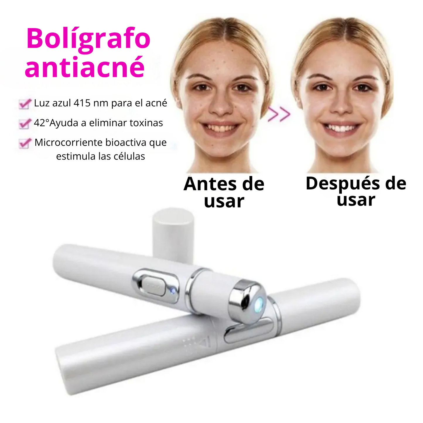 Bolígrafo Antiacné LED